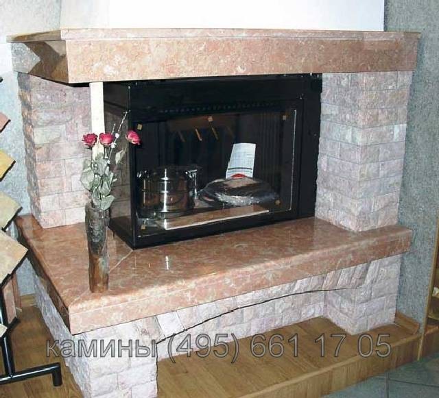 Фронтально-угловой камин Мелон