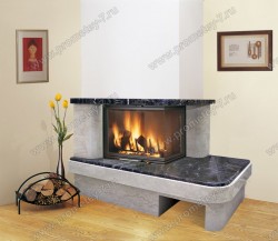 Фронтально-угловой камин Сопрана