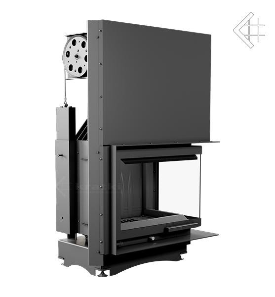 Каминная топка Kratki Maja/P/BS/G, угловое стекло справа, гильотина