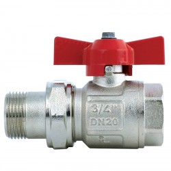 Кран шаровой с накидной гайкой полнопроходной бабочка Itap IDEAL 1