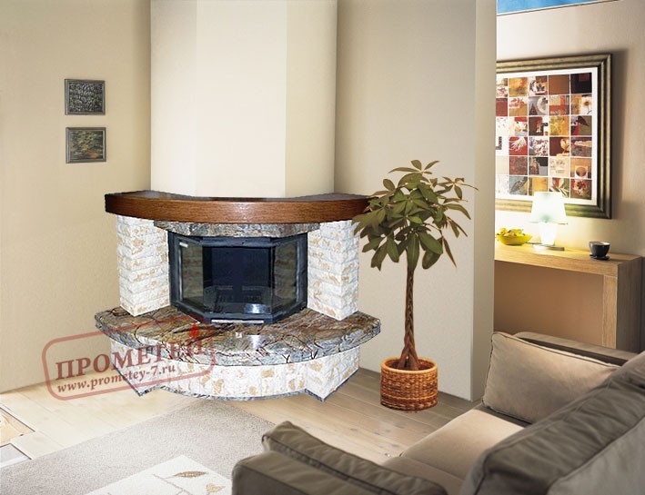 Угловой камин Клавдия-3